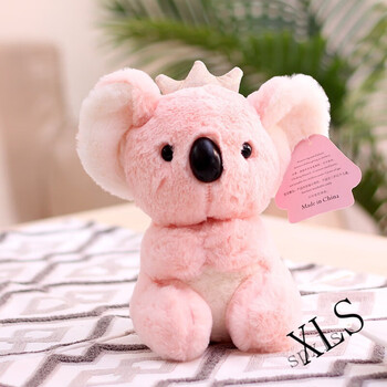 戴皇冠小号玩偶可爱娃娃网红公仔送女友霜魄粉色长毛考拉23厘米左右