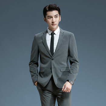 sidisen西装男套装商务正装职业装伴郎新郎结婚礼服韩版修身条纹西服