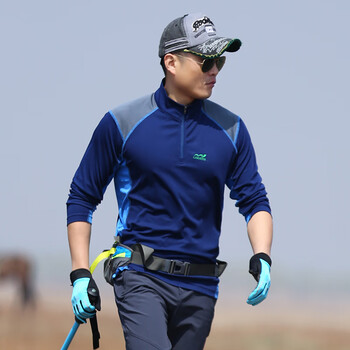 户外运动男速干衣长袖t恤透气耐磨吸汗徒步登山防晒上衣休闲汗衫 深