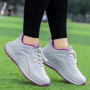 悦力春季新款老人鞋女软底单鞋妈妈鞋舒适运动中老年健步鞋轻便旅游鞋