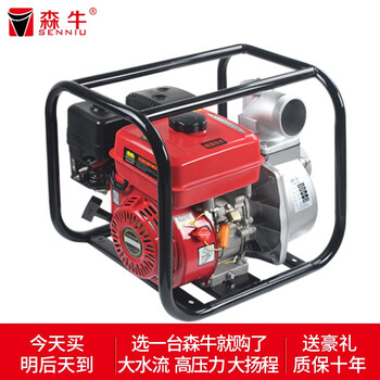 森牛（SENNIU）德国电启动四冲程抽水泵汽油机高压高扬程灌溉自吸式鱼塘消防农用 3寸四冲程抽水机水泵