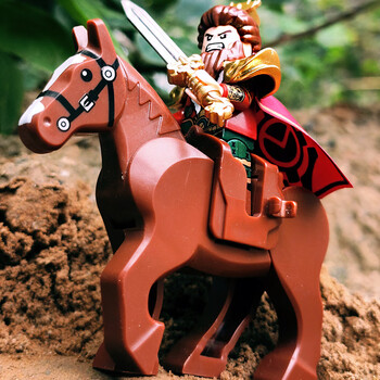 乐高(lego)三国小侠积木中国演义关羽赵云小人仔骑战马古代士兵城堡