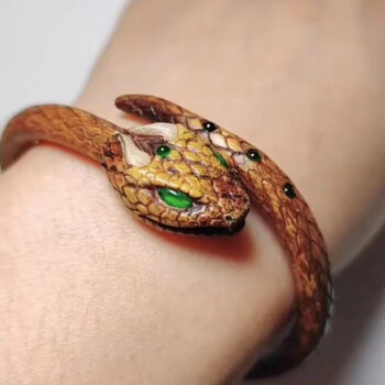 韩生生生肖蛇手工雕刻鸡血藤手镯 生日情人节送礼物手工定制镯子 6