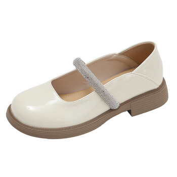 檀典法式玛丽珍女鞋复古温柔晚晚鞋日系鞋子夏季女士圆头奶奶小皮鞋米