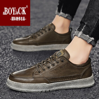 品牌轻奢秋冬季男士小皮鞋潮流韩版帅气加绒痞帅休闲鞋马丁潮鞋男鞋子