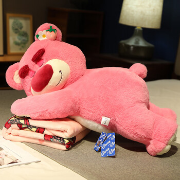 迪士尼(disney)草莓熊公仔玩偶睡觉抱抱熊毛绒玩具娃娃抱枕送女生礼物