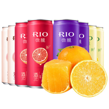 锐澳RIO鸡尾酒 8罐（4种口味）+花盐街冰糖橙3斤