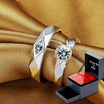 呵彩一生只送一人戒指情侣一对银学生韩版求婚订婚网红对戒刻字情人节