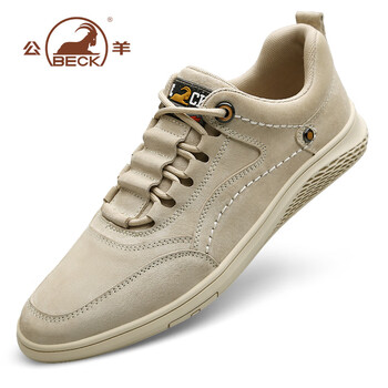意大利公羊男鞋春季新款男士休闲鞋鞋子真皮休闲板鞋韩版潮鞋百搭户外