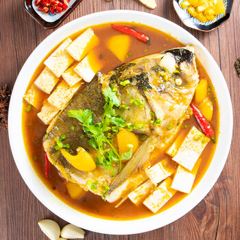 鱼头千岛湖方便菜勾魂金汤鱼头速冻菜肴半成品美食鱼头 550g 勾魂鱼头