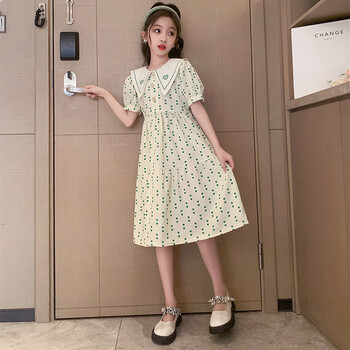 思迪萌女大童连衣裙1215岁女孩子衣服夏天儿童短袖夏装少女碎花裙清新