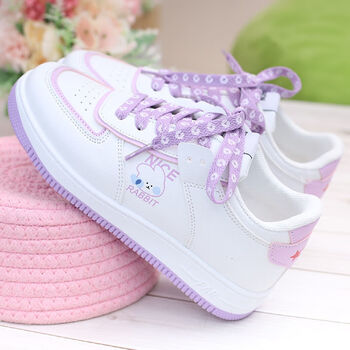 生女童鞋中大童平底板鞋春秋季单鞋透气学生小白鞋轻便软底运动鞋子