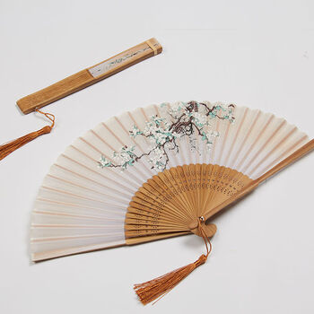 折扇古风流苏小扇中国风复古日式便携折叠扇子女式跳舞小扇子桃花恋扇