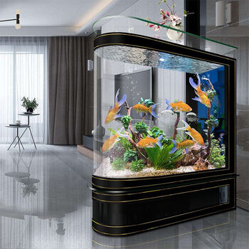 隔断免换水生态水族箱乌龟缸定制超白 落地款120*40*141【图片 价格