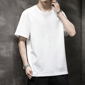 冠珥森尼士丹杰仕夏季男装纯色短袖男士休闲上衣打底衫圆领t恤韩版潮k