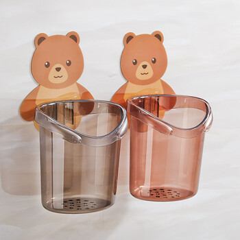 kedoety创意卡通儿童牙膏牙刷架置物架免打孔吸壁挂式可爱洗漱台收纳