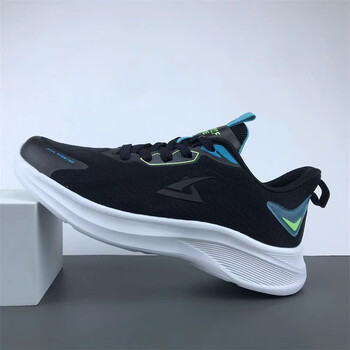 飙山狼透气跑步鞋训练鞋慢跑白色跑步鞋男鞋运动鞋春季时尚潮流 黑蓝