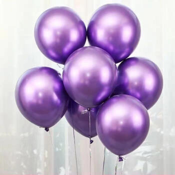 网红告白气球生日装饰场景布置珠光哑光金属亮片汽球装饰布置金属紫色