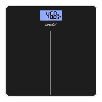 香山（Letsfit）体重秤电子秤人体 家用精准称重体重计高精度人体秤健康减肥磅/公斤秤 黑色【单位：磅、公斤】