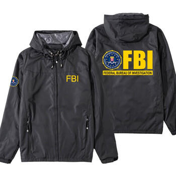 fbi美国联邦调查局特工电影周边开衫夹克男女外套连帽上衣服黑色1s不