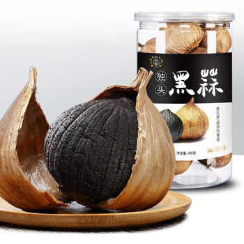 九秋居黑蒜 黑蒜头山东特产独头黑蒜 发酵黑大蒜 实惠装打开即食500g