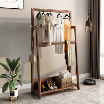落地卧室客厅家用玄关简约现代新中式衣帽架置物衣服收纳架子多功能