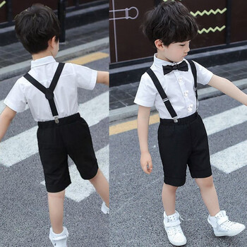 蓝熙祺嫚 男童礼服夏款主持人西装儿童钢琴演出服幼儿园毕业照服装小