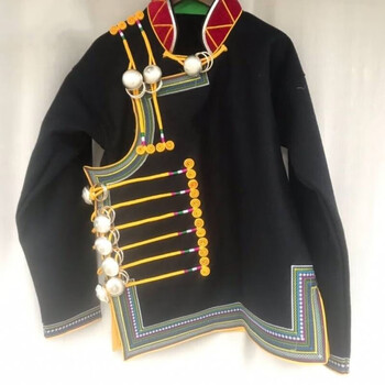 服装彝族服饰 阿都布拖大扣子防男装上衣 大凉山彝族民族衣服男士外套