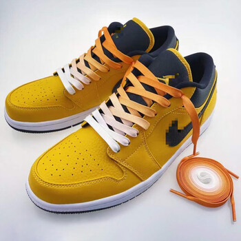 适配nike耐克aj1空军一号af1男白绿橙薄荷绿橙渐变鞋带女橙色渐变鞋带