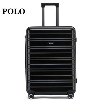 polo拉杆箱时尚休闲行李箱多功能登机箱大容量旅行箱080411a黑色20寸