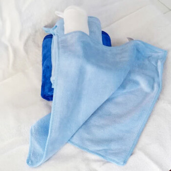 依明洁超细纤维方巾 小毛巾 柔软吸水抹手巾 浅蓝20条装