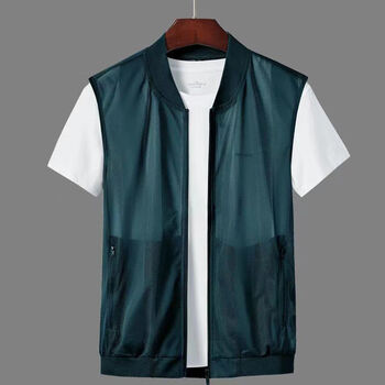 夏季超薄马甲男清凉透气立领薄款马夹网眼背心多口袋坎肩男外套潮sn04