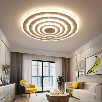 雾隐门客厅大灯圆形吊顶大厅吸顶灯简约现代卧室led灯具会议室办公室