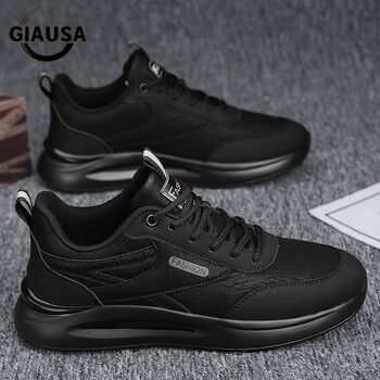 耐克顿轻奢男鞋秋冬季新款休闲皮鞋男士增高老爹鞋黑色百搭运动鞋子男