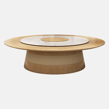 诺嫚娣轲酒店电动大圆桌新中式酒店电动餐桌转盘大圆桌15人会所民宿