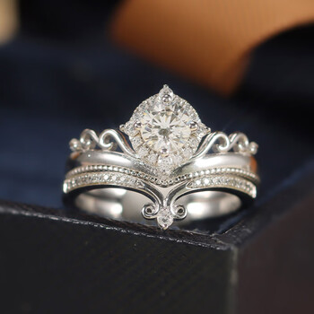 钻石戒指订婚戒子求婚纪恋日女钻戒18k金定制洛可可3040分戒托定制