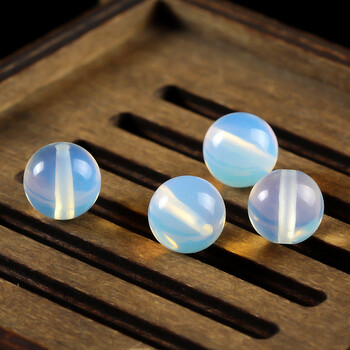 蛋白石散珠子圆柱单颗diy琥珀白色手串手工串珠材料编织配件女生日