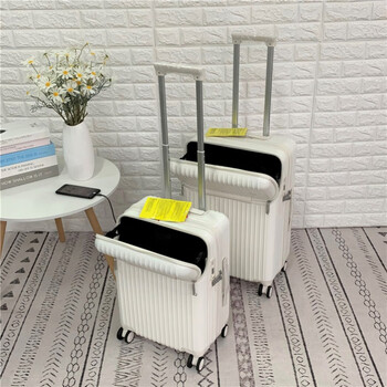 漫旅marrlve拉杆箱开口箱行李箱登机箱旅行箱密码箱白色20寸