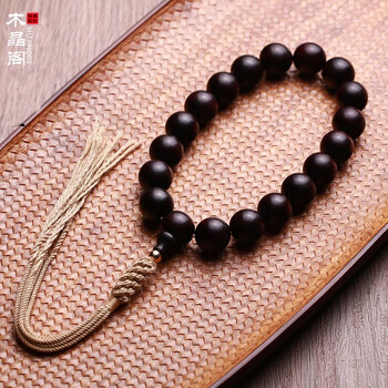 木晶阁天然印度小叶紫檀手串手持18籽佛珠手链男女文玩把玩木质檀木