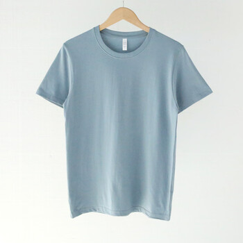 款180克全棉碳素灰色打底纯色圆领短袖t恤男 女青春流行定制 雾霾 