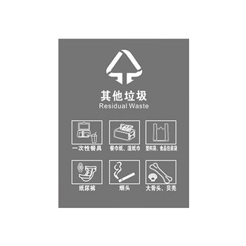 【劳保佳lbj-qj001-tz148】劳保佳 垃圾桶分类标识贴纸 2020新版垃圾