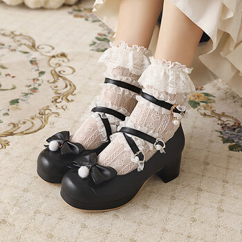 瑞央新款儿童高跟鞋洛丽塔鞋子公主鞋中大童单鞋小女孩演出鞋女童皮鞋