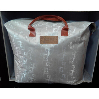 蚕丝被包装袋婚庆结婚冬被收纳袋防尘防潮大号棉被手提袋 米色方块皮