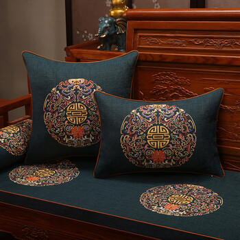 新中式抱枕靠枕中国风红木沙发客厅抱枕套办公室靠垫床头大靠背垫吉祥