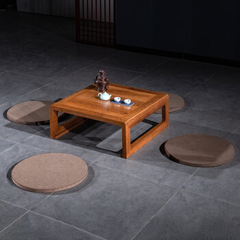 承古堂红木家具非洲鸡翅木(学名:非洲崖豆木)禅椅茶桌实木新中式蒲团