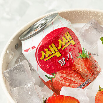 乐天果汁饮料238ml12罐草莓汁饮料韩国进口乐天果汁果味网红饮料餐饮