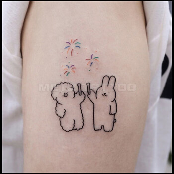 千惠侬metz纹身贴防水男少女儿童可爱卡通泫雅风兔子图案贴纸ins风