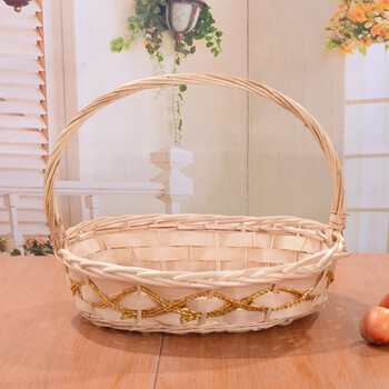 水果篮送礼空蓝柳编水果篮藤编送礼手提篮超市购物篮花篮水果店展示筐