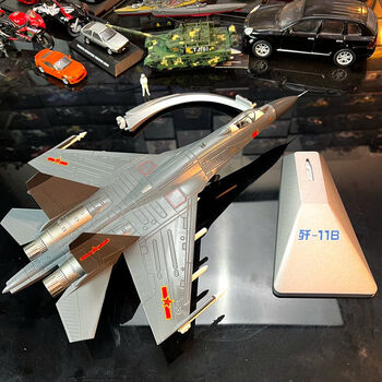 迪士尼172合金飞机歼11b战斗机中国军机成品金属模型带武器合金支架歼