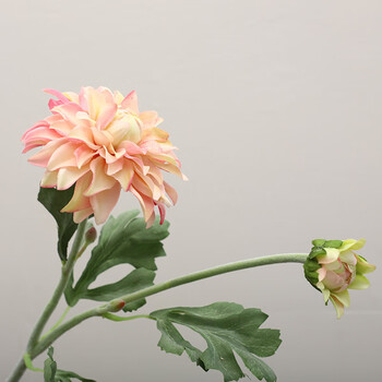 仿真两头手感大丽花家居客厅装饰假花摆饰花卉婚庆仿真花 粉色